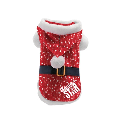 Plenty Gifts Weihnachts-Hundemantel Santa's Star rot