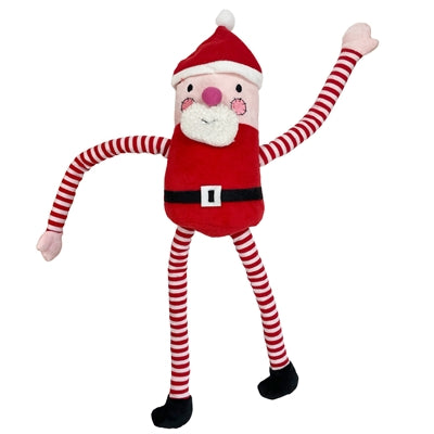 Fröhliches Haustier zieht meine Beine, Weihnachtsmann
