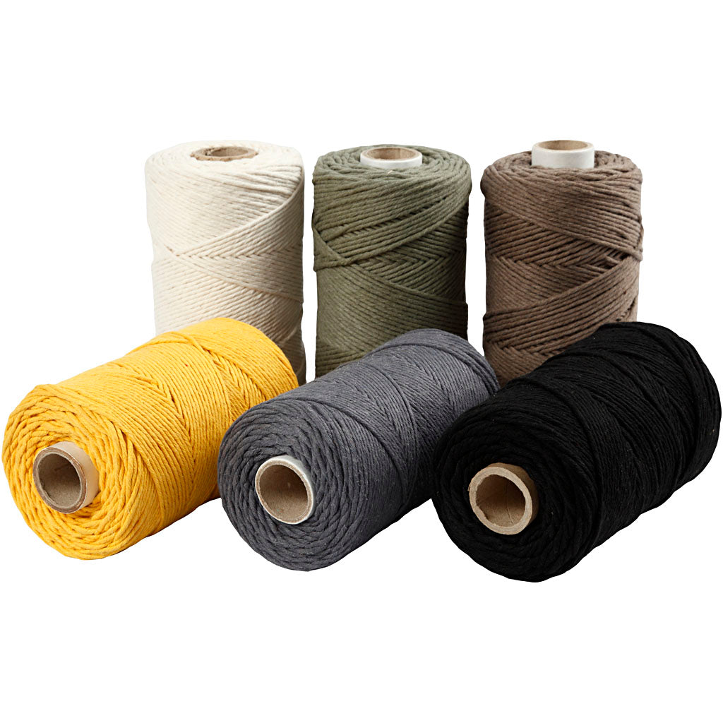 Kreativfirma Makramekabel Verschiedene Farben, 6x198m