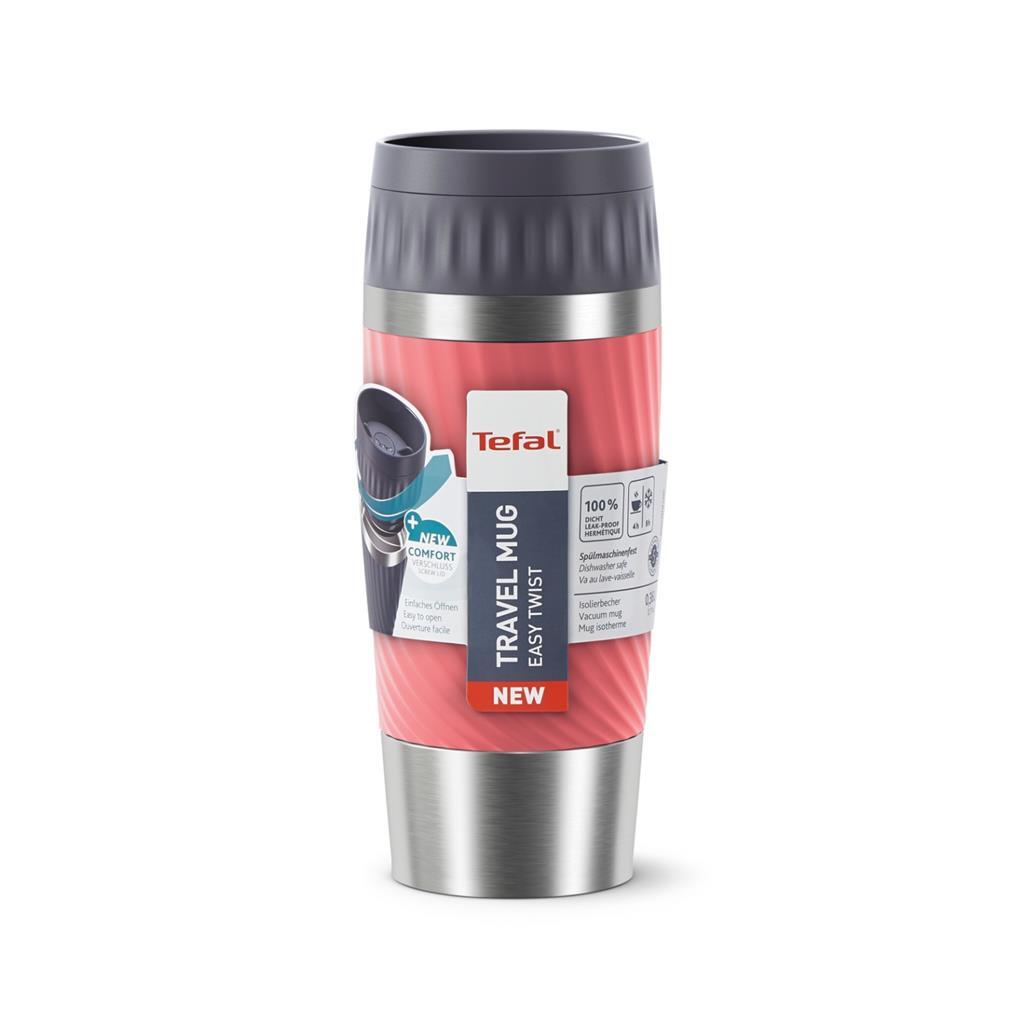 Tefal Reisebecher Easytwist Isolierbecher 0,36l korallenrot