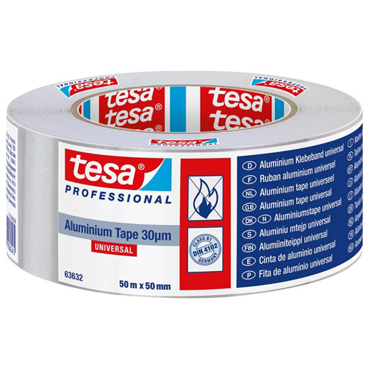 Tesa professional tesa tape aluminium 50565 premium dikte 0.03mm 50mm rol 50mtr