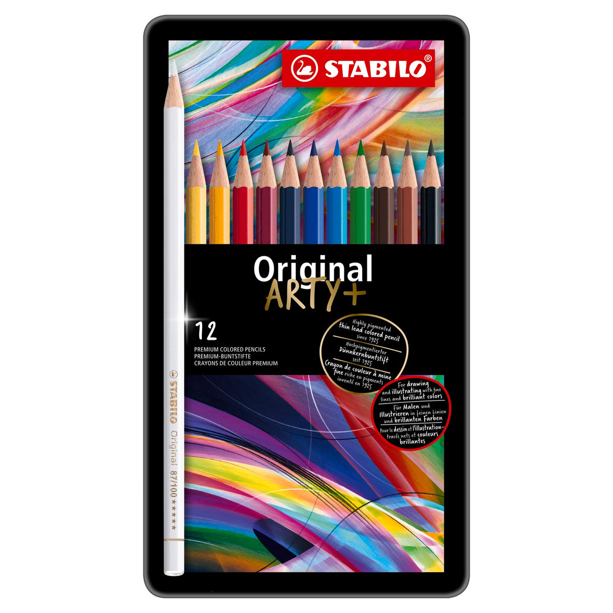 Stabilo Original - Buntstift mit dünner Mine - Metallset 12-tlg.