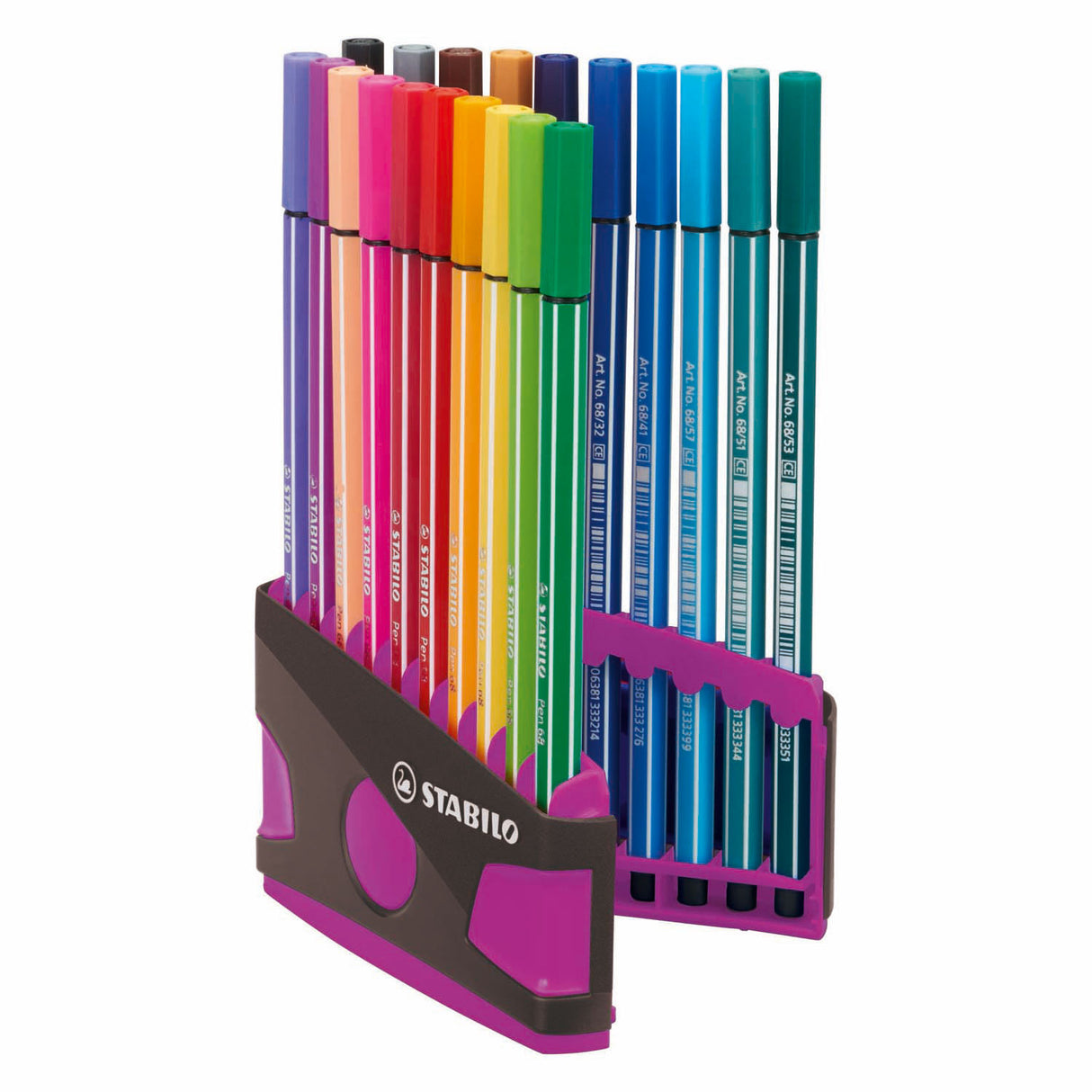 Stabilo Filzstift 68 Colorparade Anthrazit Pink, Box à 20 Stück