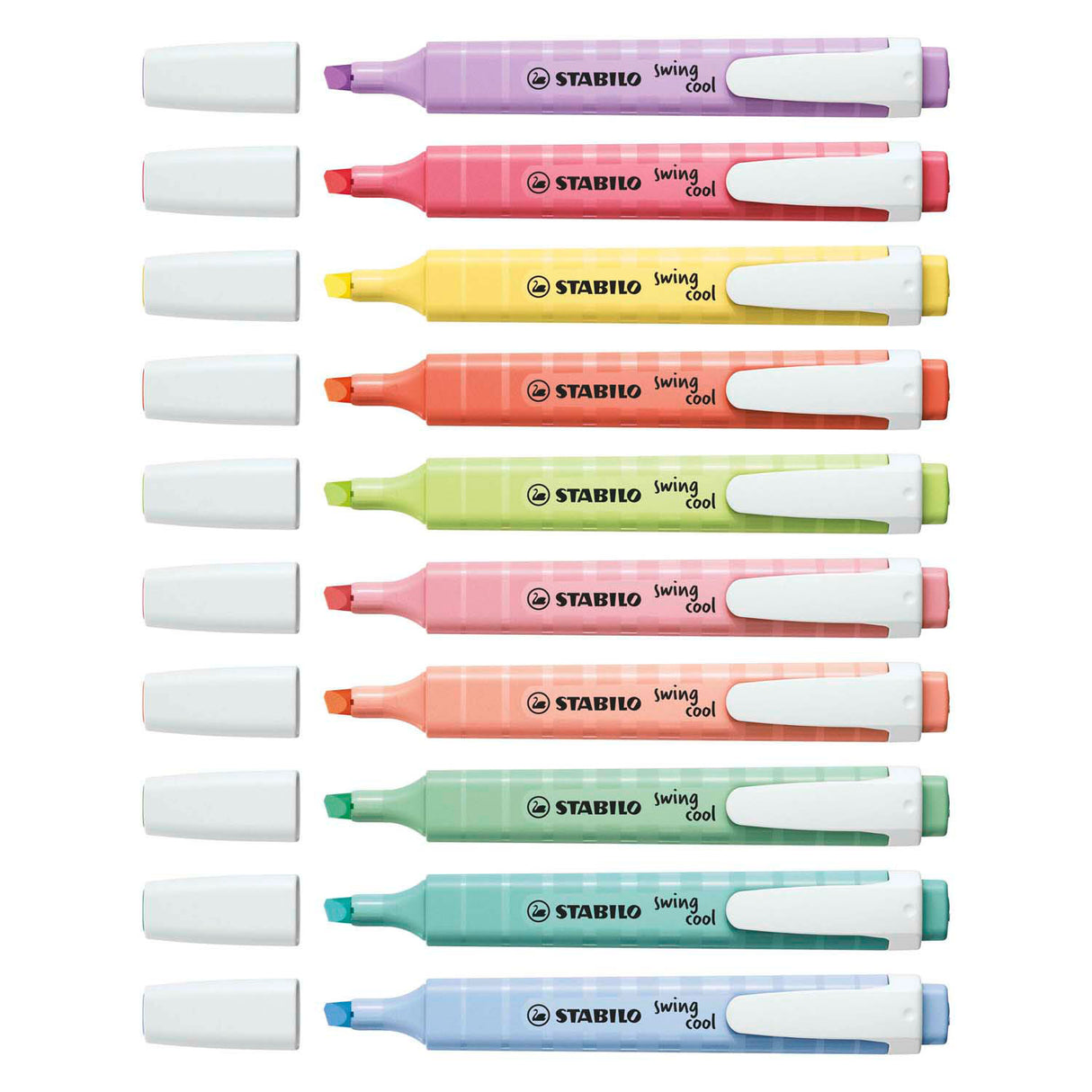 Stabilo Swing Cool – Textmarker – perfekt für unterwegs – Pastell – Etui mit 8 Farben