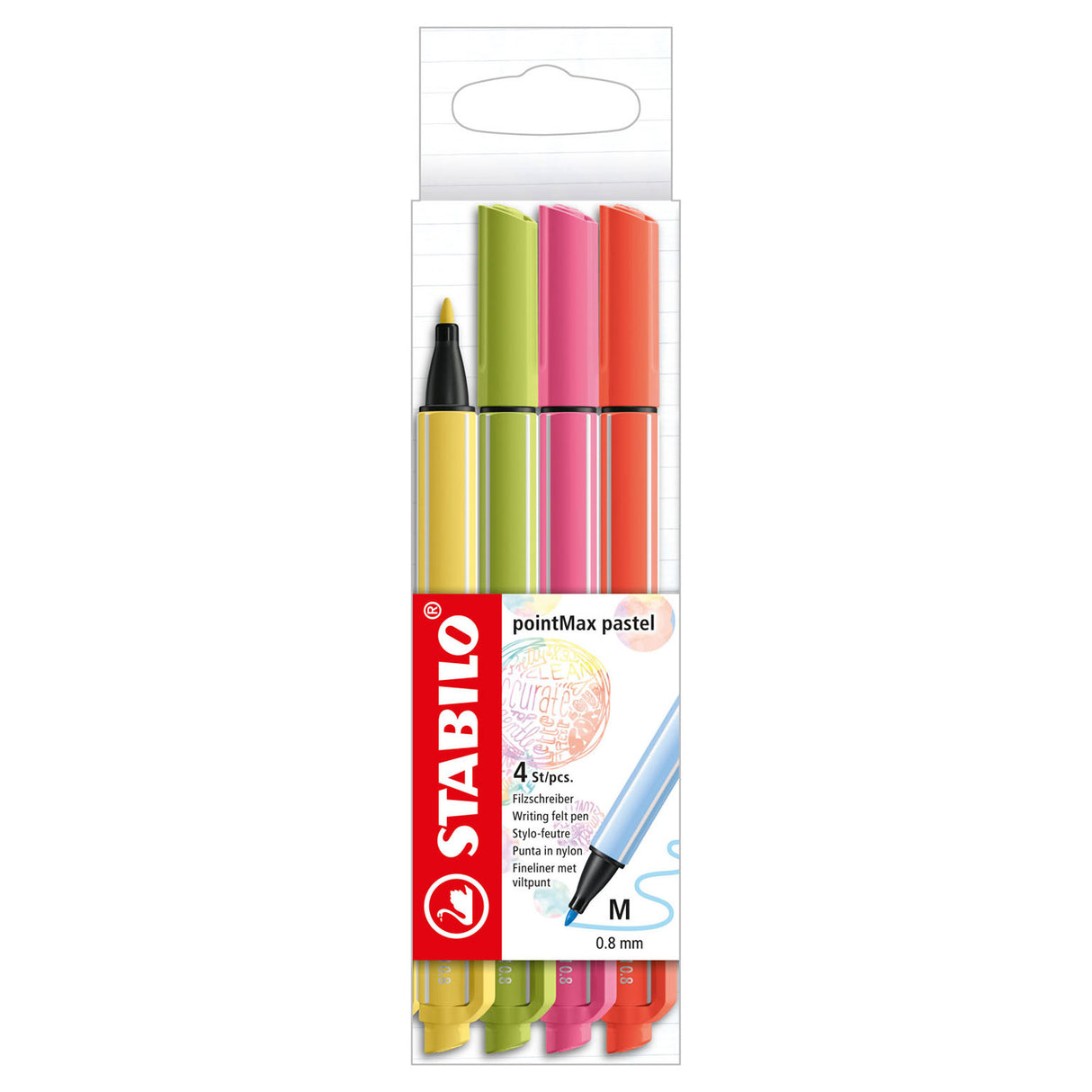 Stabilo Pointmax Pastell – Hardtip Fineliner – Set mit 4 Stück