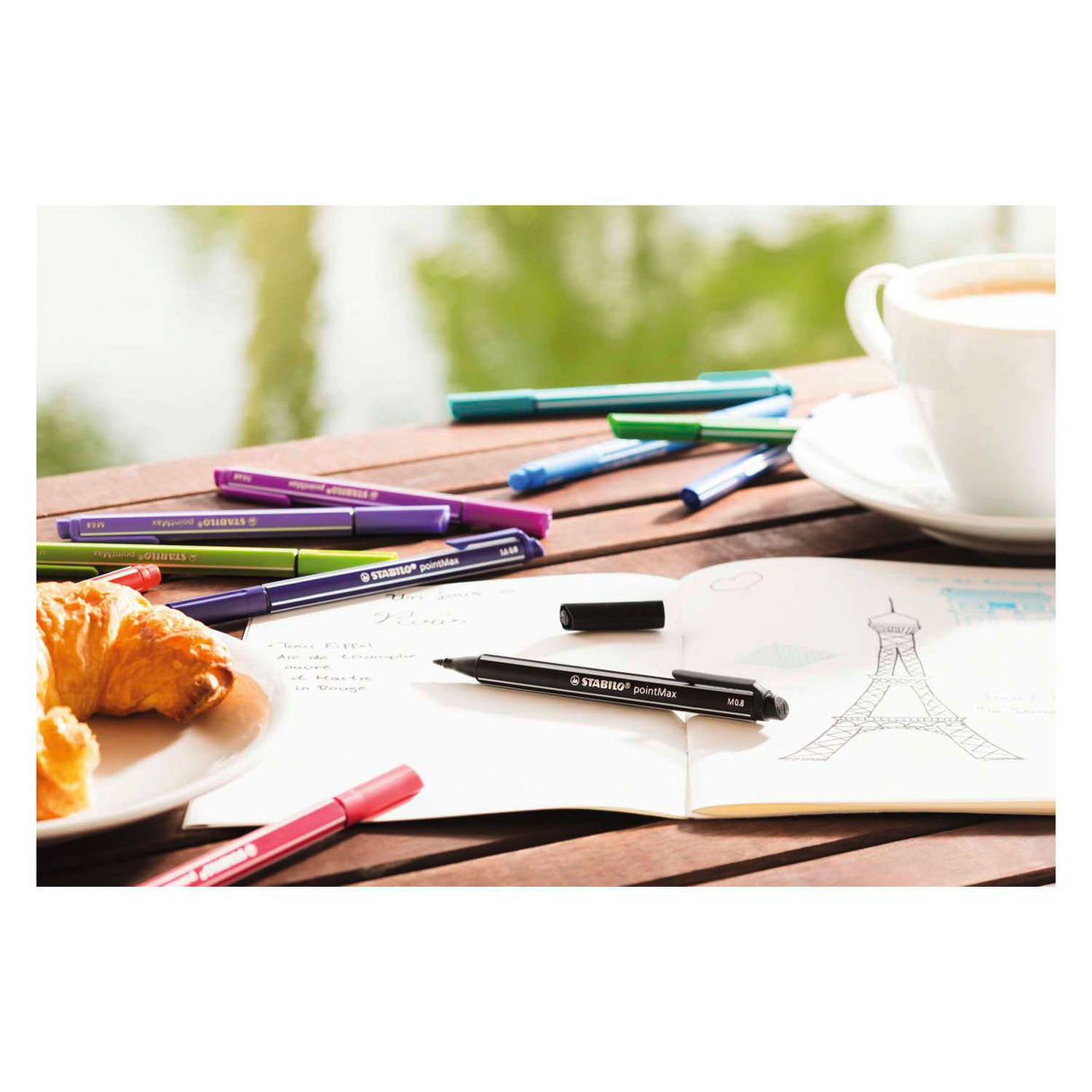 Stabilo Pointmax Pastell-Federmäppchen mit 8 Fineliner-Farben