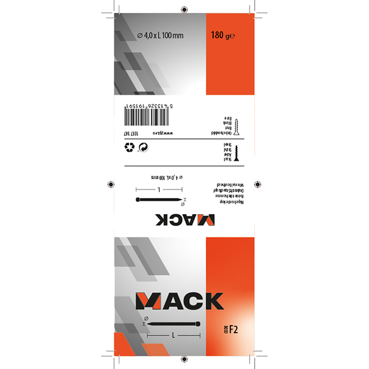 Mack 1017147 - nagel ronde kop 180 gr 4,0 x 100 mm | 5 stuks