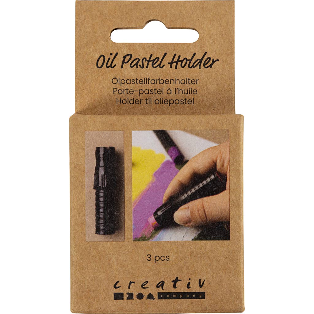 Creativ Firmenhalter Ölpastell, L: 6,2 cm, T 1 cm, schwarz, 3 Stück 1 Stück