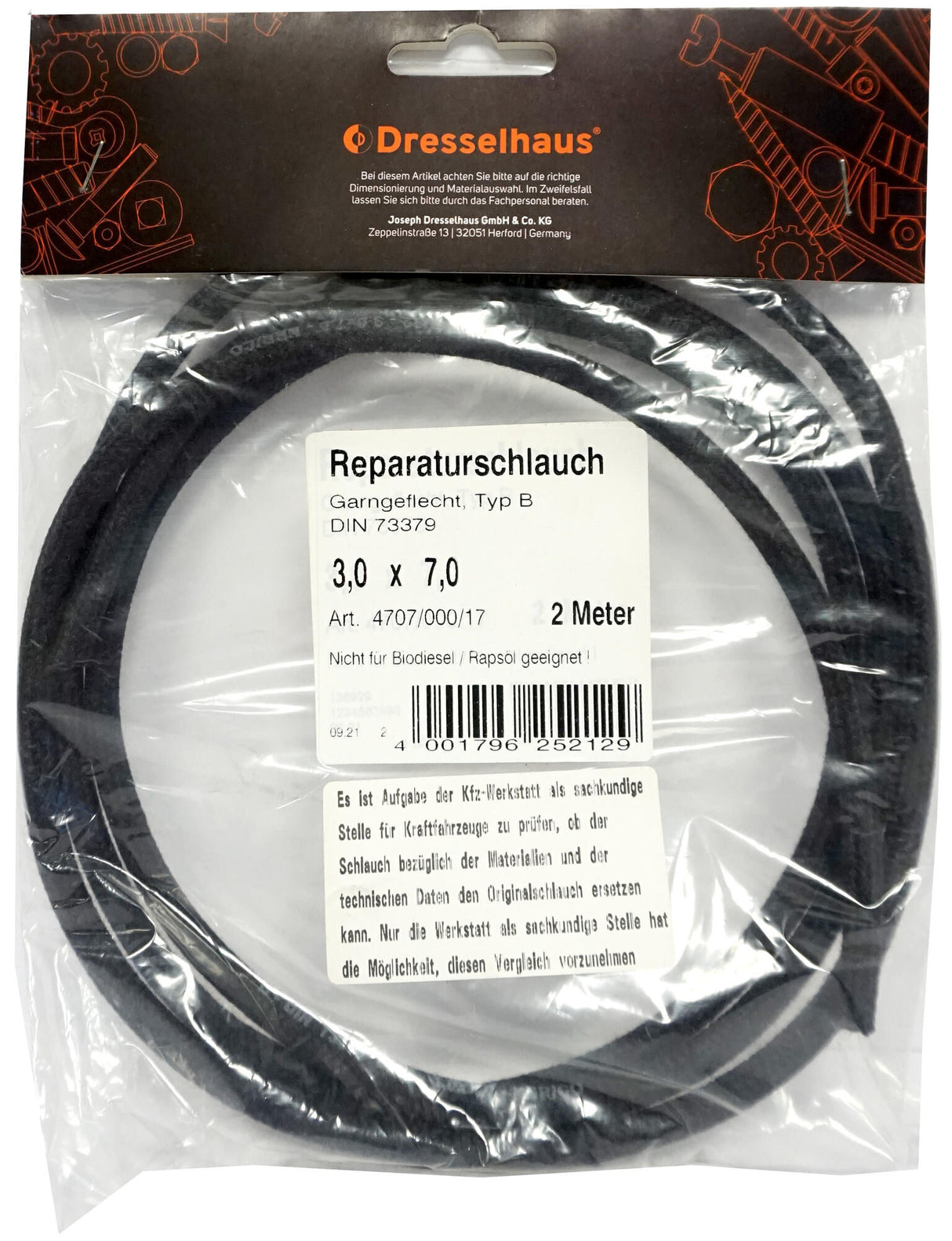 Dresselhaus Kraftstoffschlauch 4707 Kraftstoffschlauch 7,0x12,0 dresselh. 4707 2m