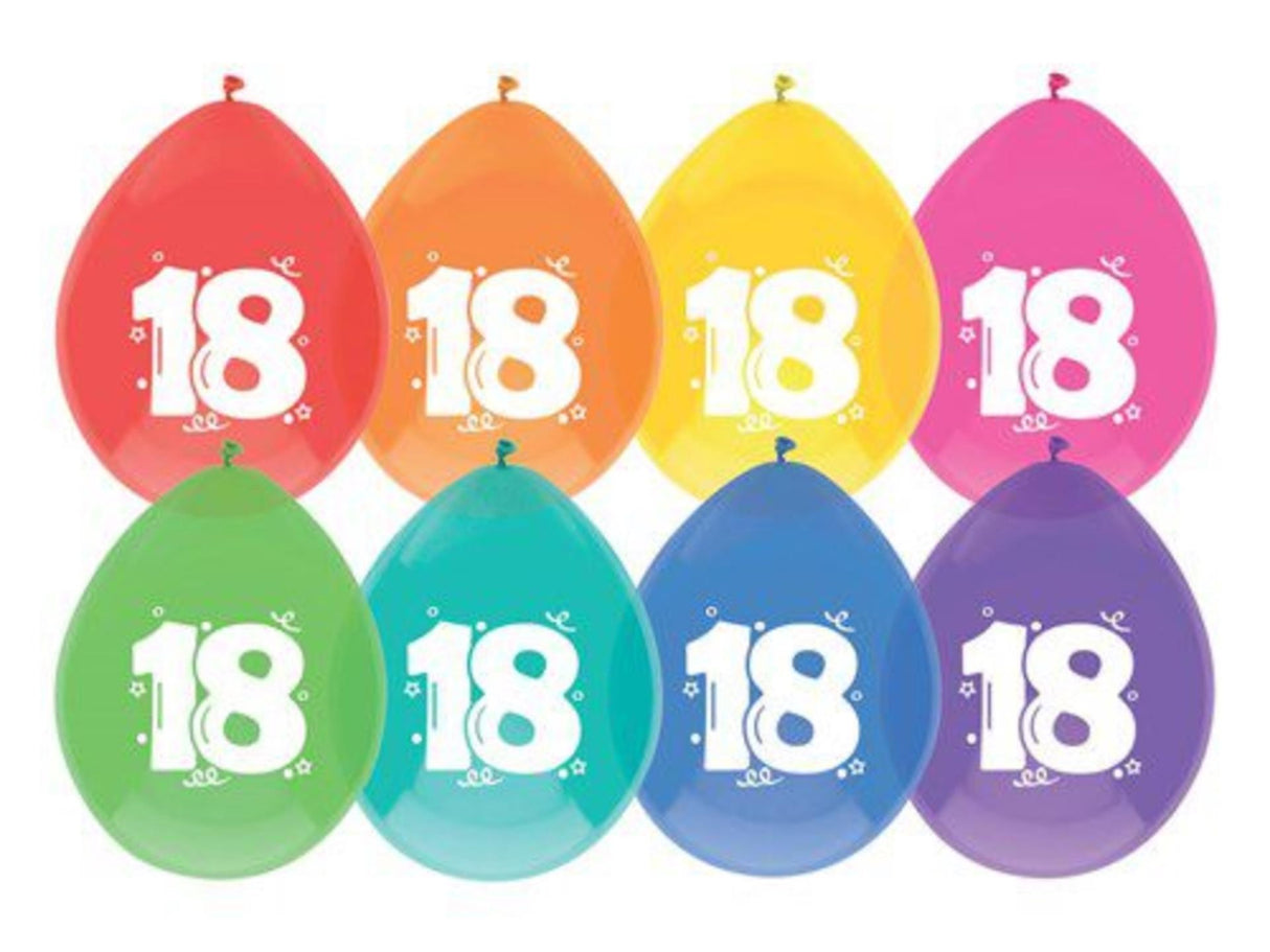 Haza-Ballons 18 Jahre, Packung mit 8 Stück