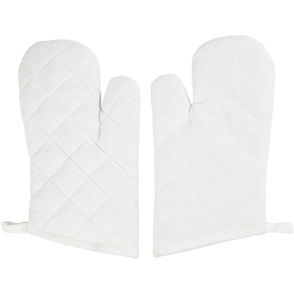 Creativ Company Ofenhandschuh, Größe 18x28 cm, 145 gr, weiß, 2 Stück 1 Box