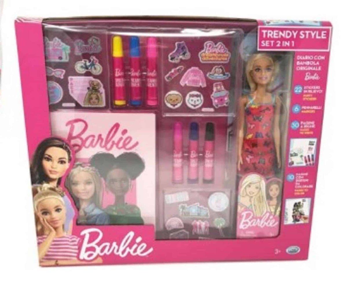 Mattel, die Barbie-Puppe, im trendigen Stil, mit Tagebuch und Markern