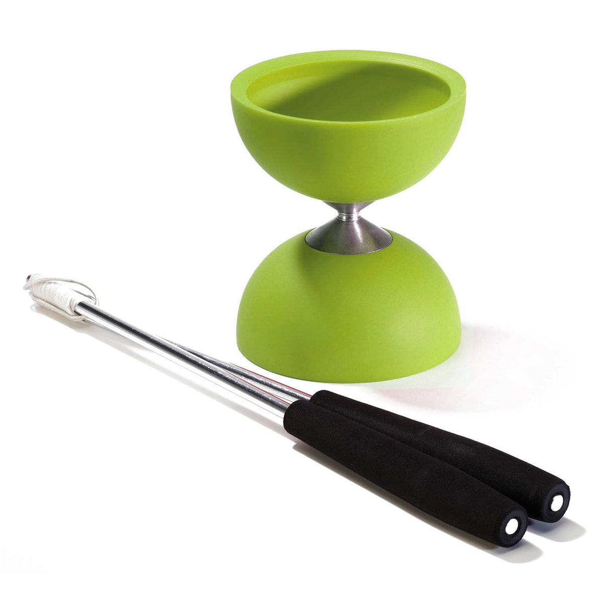 Eureka Gummi -Diabolo mit Aluminiumstäbchen - Grün