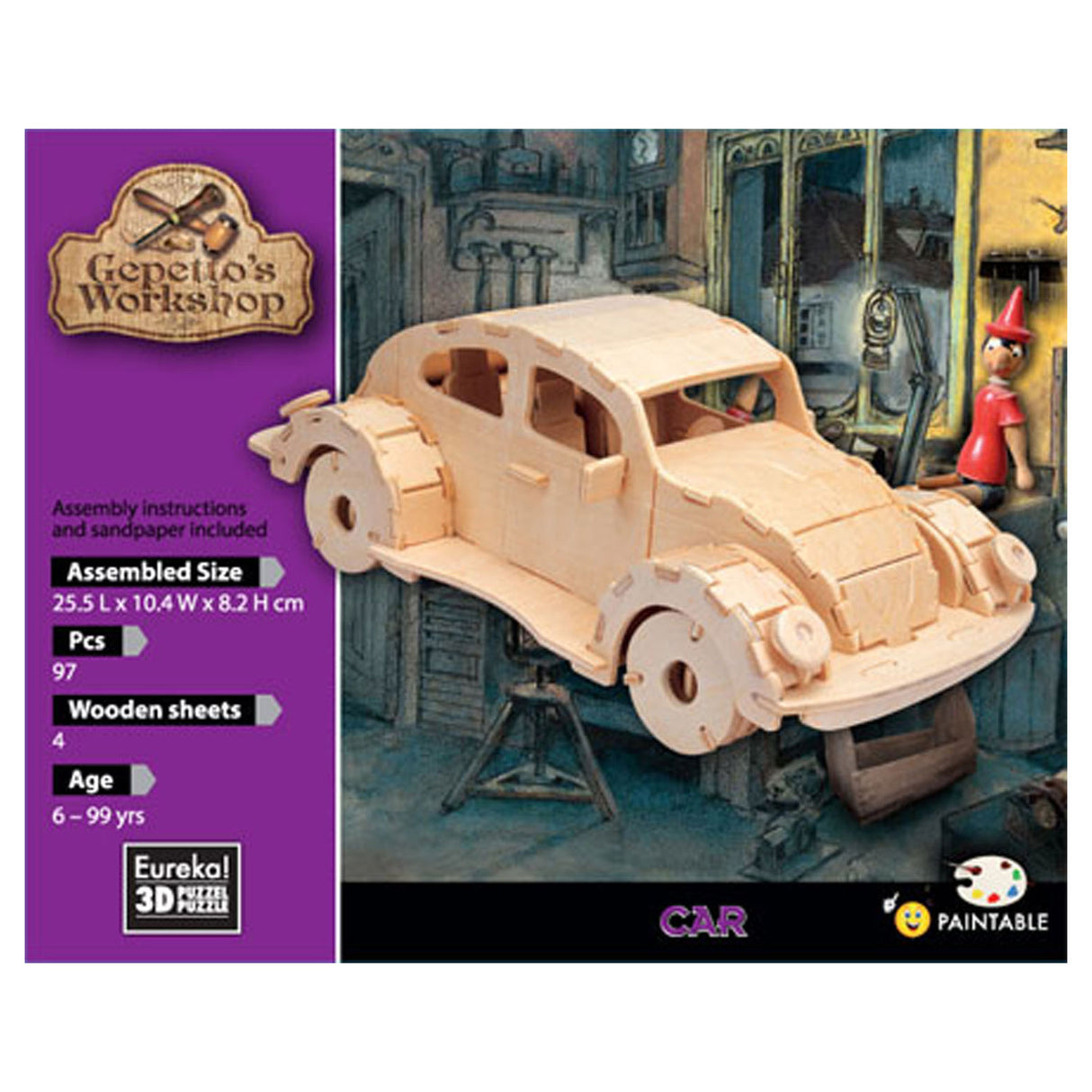 Eureka Gepetto's Workshop Holzbausatz 3D – Auto
