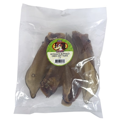 Haustiersnack Büffelohren mit Fleisch