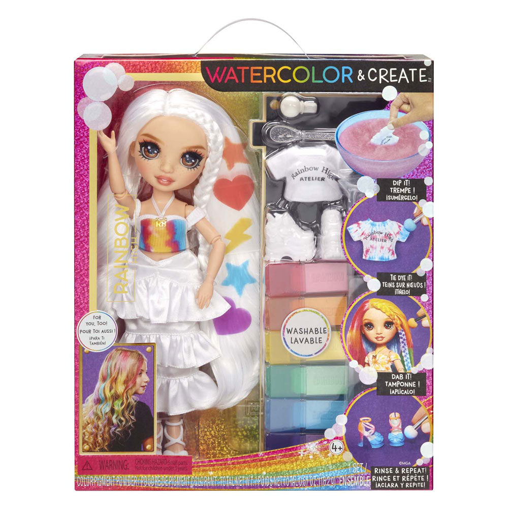 Mga Entertainment Rainbow High Aquarell kreieren Modepuppe – braune Augen