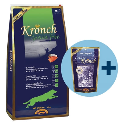 Kronch Adult getreidefrei mit kostenlosen Kronch-Snacks aus 100 % Lachs