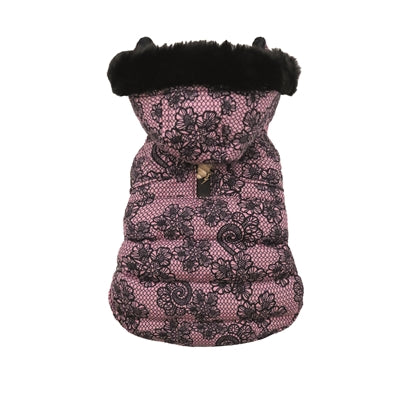 Croci Hundemantel mit Spitzenfutter in Rosa