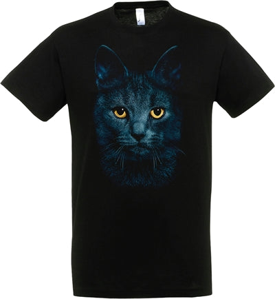 T-Shirt schwarze Katze schwarz