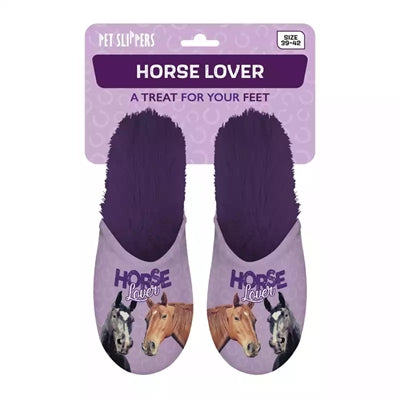 Pantoffel Pferdeliebhaber lila