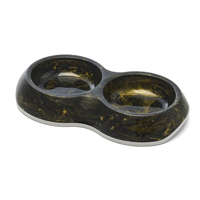 Savic Futternapf zarter doppelter Marmor schwarz gold