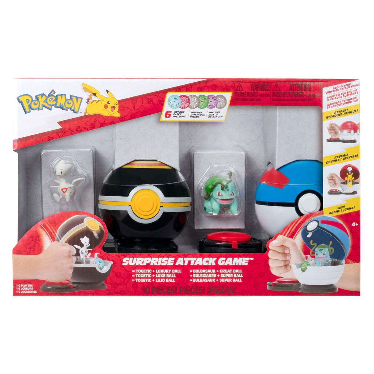 Jazwares Pokémon – Überraschungsangriffsspiel – Bulbasaur und Togetic