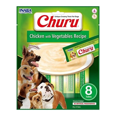 Inaba Dog Churu Chicken mit vegetarischem Rezept