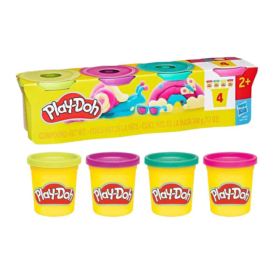 Play-Doh, leuchtende Farben, 4er-Pack, neu | 4 Stück