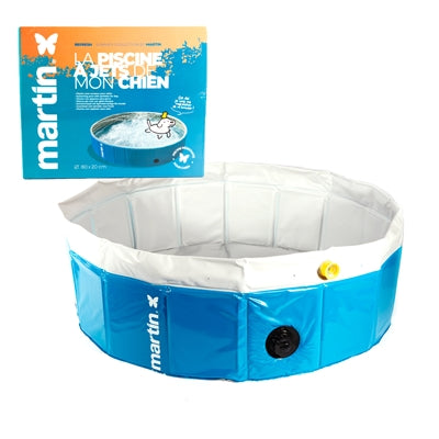 Martin-Pool mit Düsen blau weiß