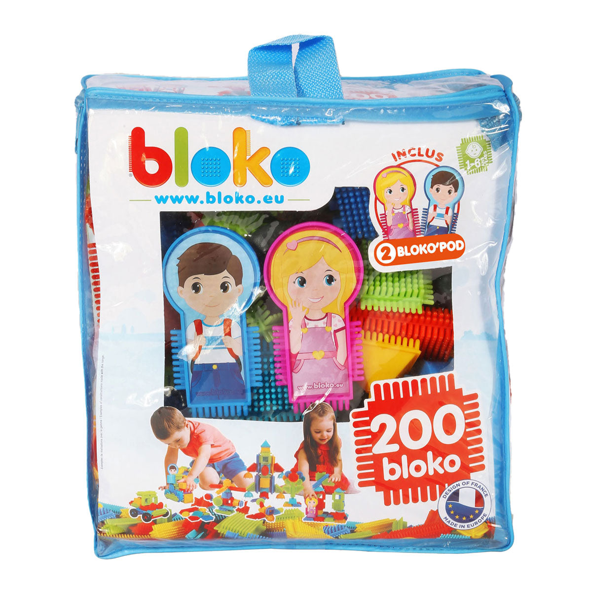 Boti Bloko Nopper -Bausteine mit 2 Figuren im Lagerbeutel, 200dlg.