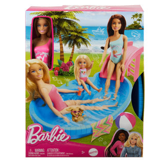 Mattel Blonde Pop mit Schwimmbad und Rutschen