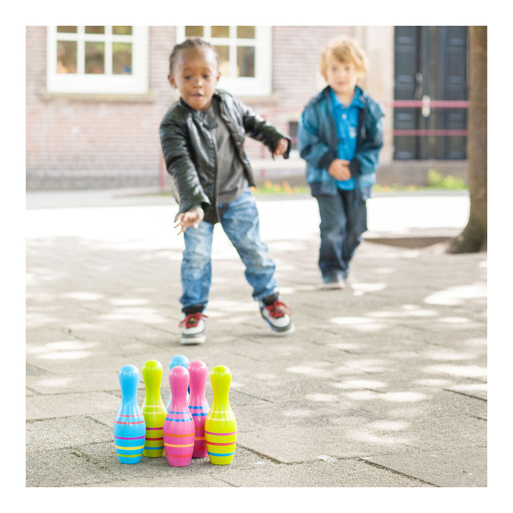 BS Toys Holz-Bowling-Set Skittels Junior, 7-teilig.