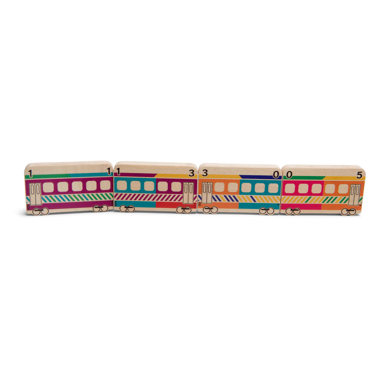 BS Toys Domino-Zug aus Holz, 14-teilig.