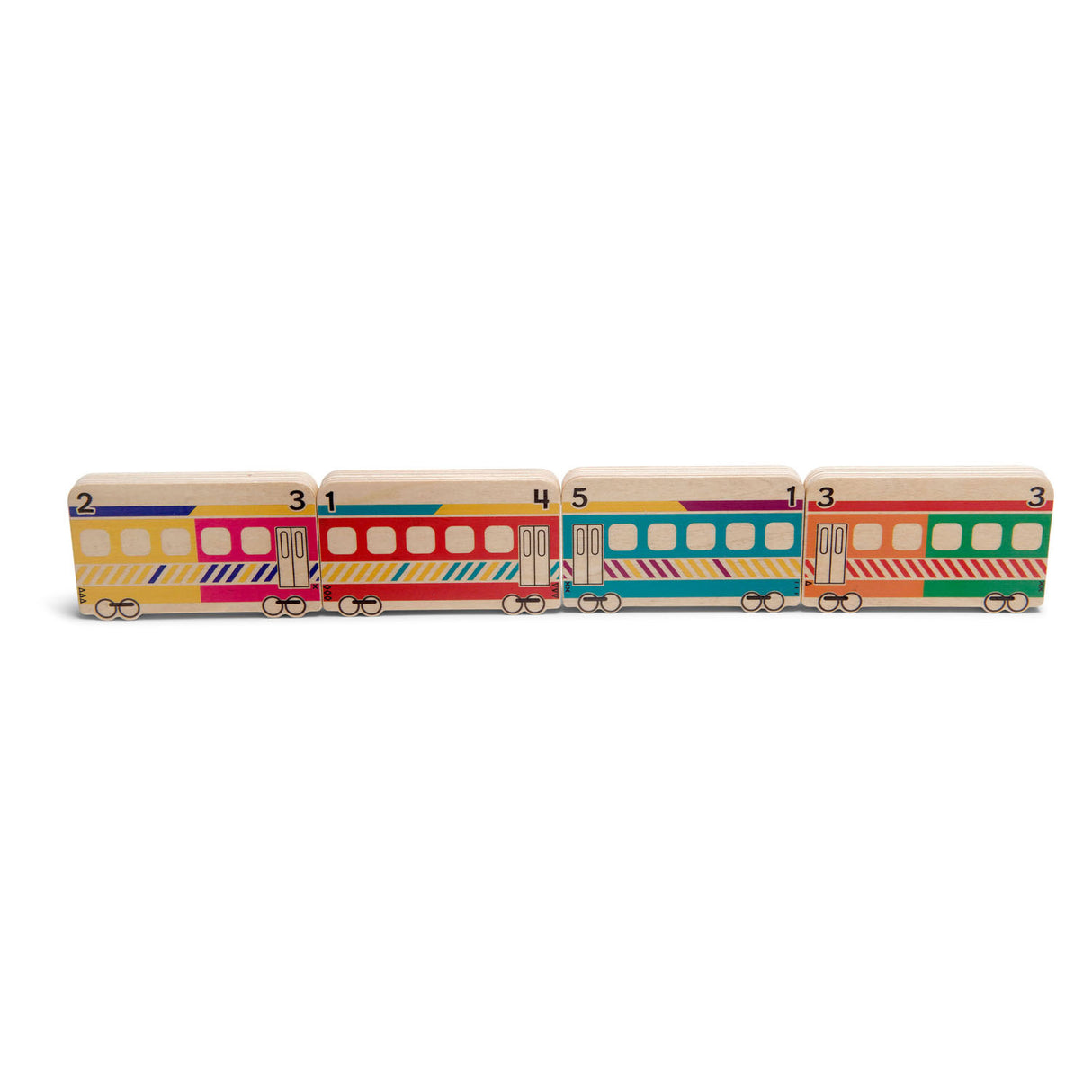 BS Toys Domino-Zug aus Holz, 14-teilig.