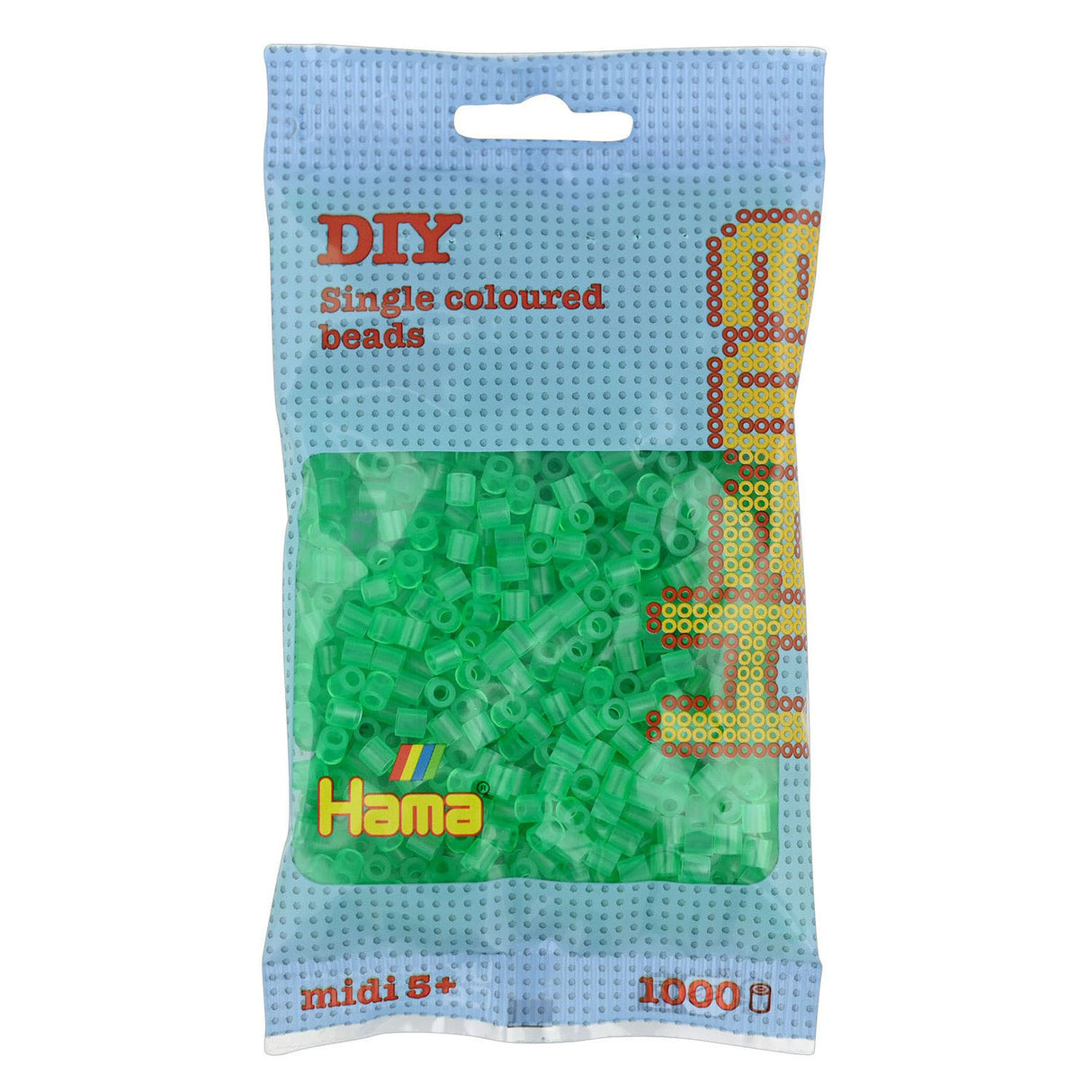 Hama Midi-Bügelperlen - Grün Transparent (016), 1000 Stk.