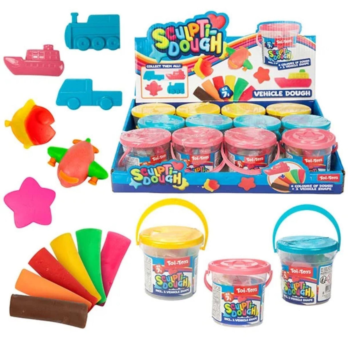 Toi-toys Toi Toys Sculptidough-Ton-Set im Eimer