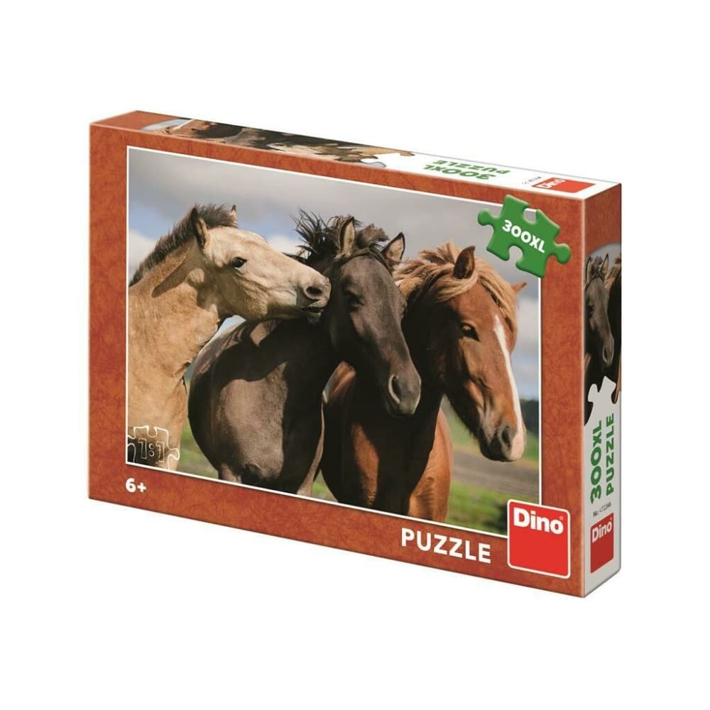 Dinotoys Dino-Puzzle – 3 wunderschöne Pferde – 300 XL-Teile