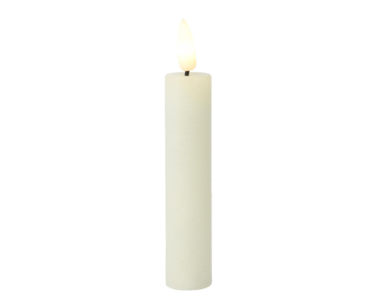 Lumineo dinner candle set led flame 16cm creme 2-dlg