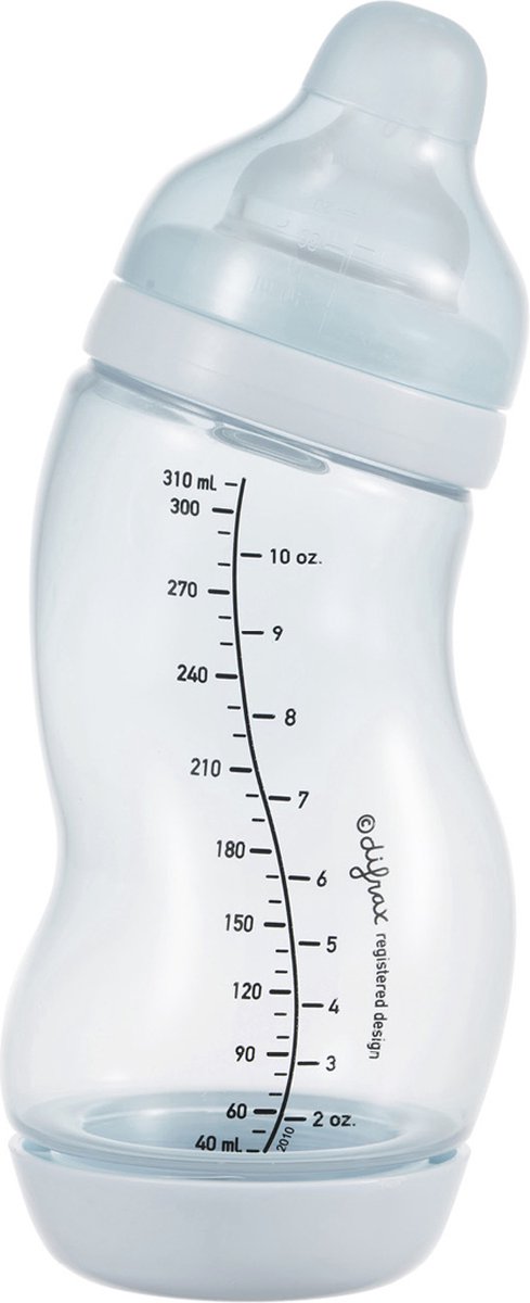 Difrax babyfles breed - 310 ml - lichtblauw - 1 stuk - s-fles - anti koliek