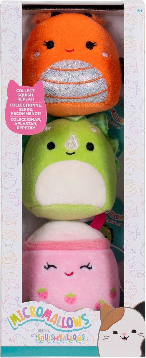 Jazwares Squishmallows Kuscheltier Plüsch – Micromallows Mony, Tristan, Victoria – 3 Stück.