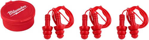 Milwaukee accessoires milwaukee herbruikbare oordoppen met koord en opbergdoosje - 3 paar - 4932471904