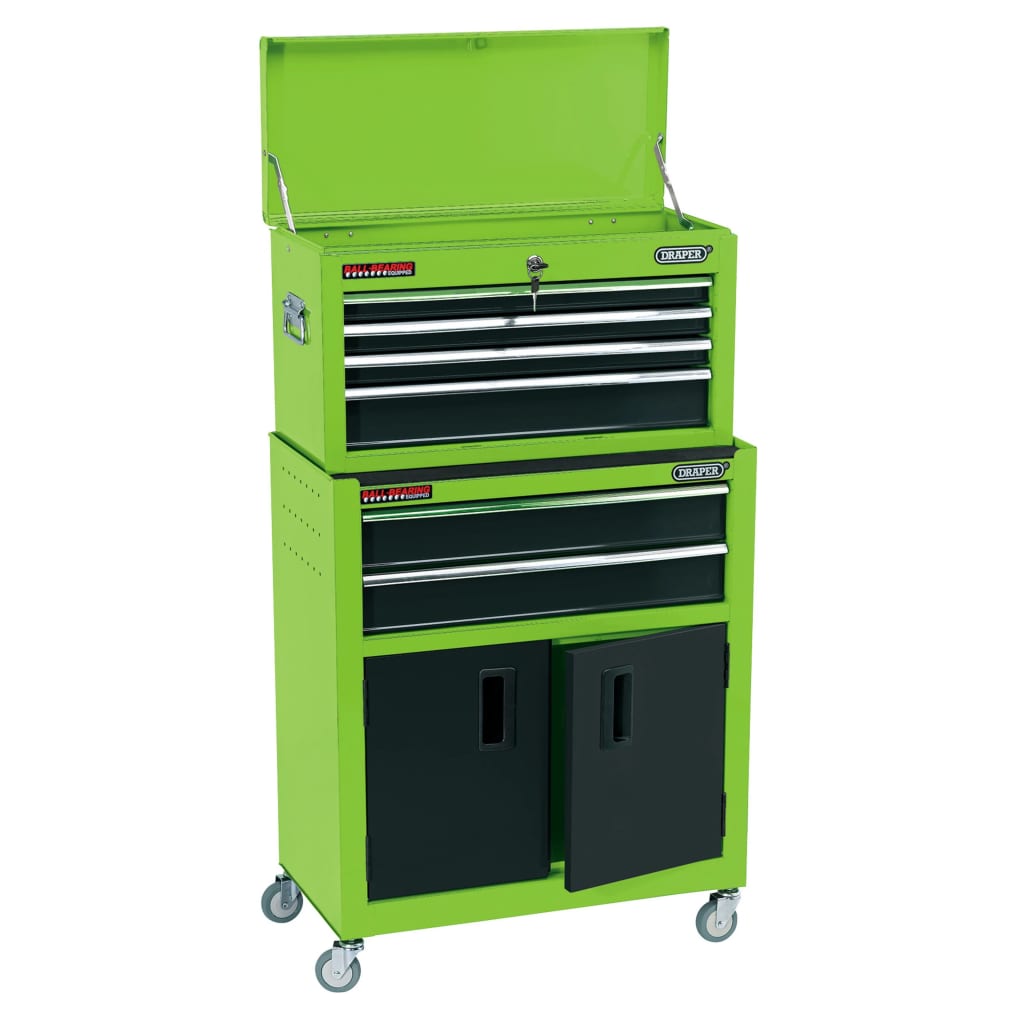 Draper -Werkzeuge Draper Tools Roller mit Toolbox 61.6x33x99.8 cm Grün