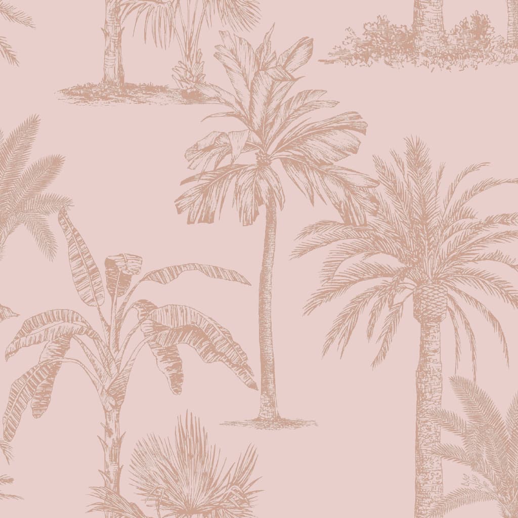 Niederländische Wandverkleidung Niederländische Wandverkauftpaper tropische Bäume rosa