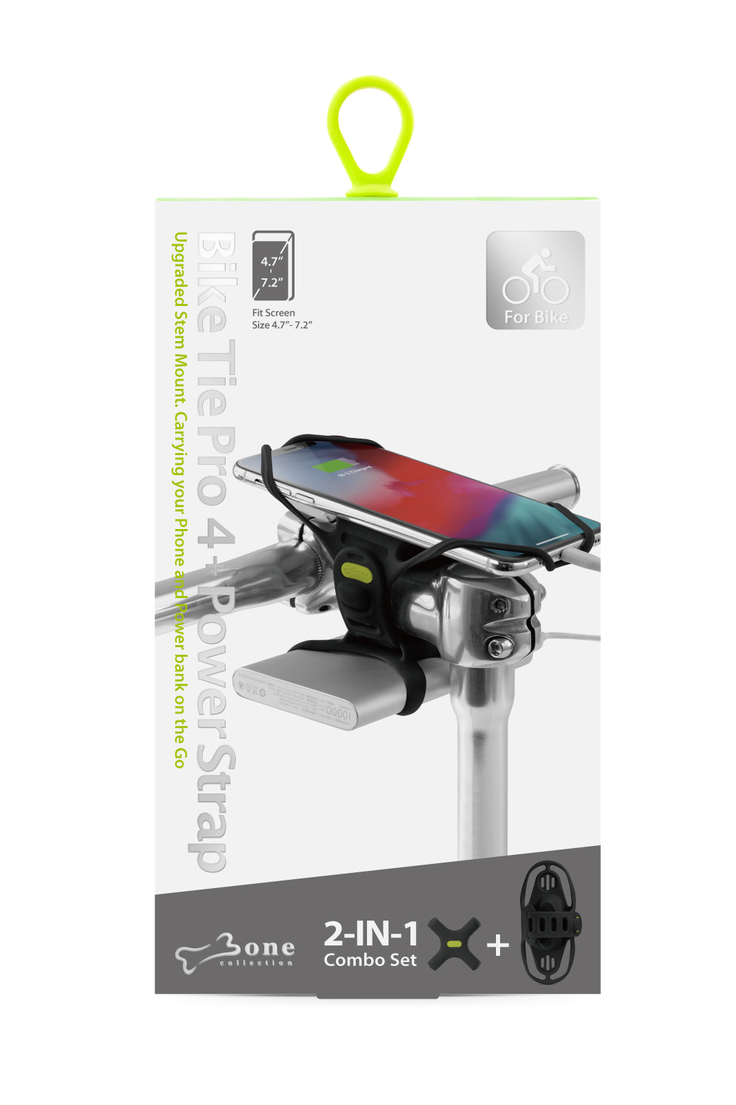 Knochensammlung Universal Telefonhalter Bike Krawatte Pro4 + Riemen schwarz