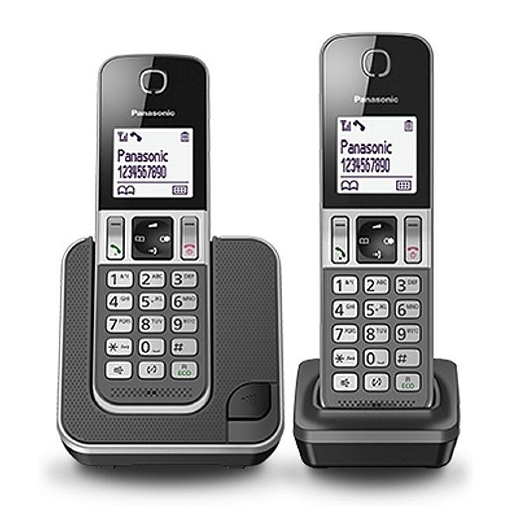 Panasonic kx-tgd312nlg Telefone 2 Stück schwarz grau