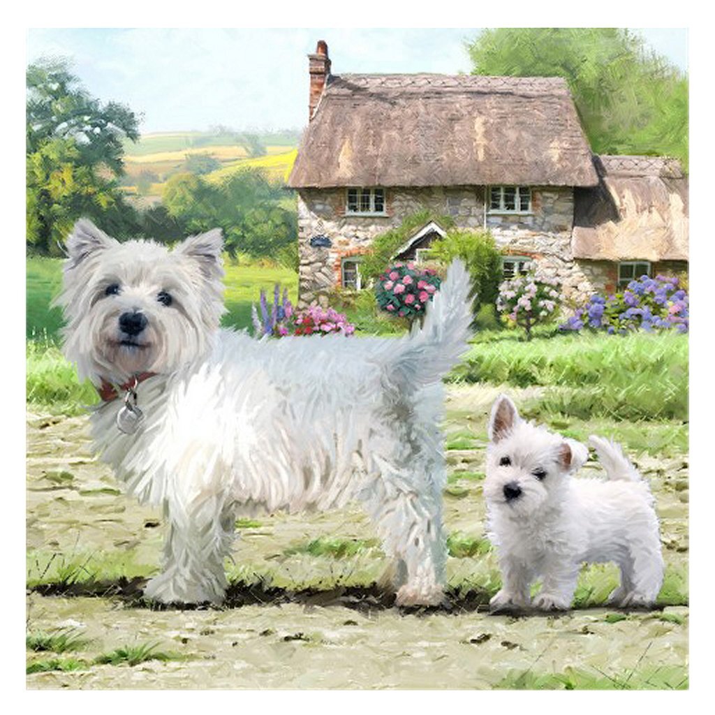 Craft Buddy Kristall-Kunstkarte, West Highland Terrier, 18 x 18 cm