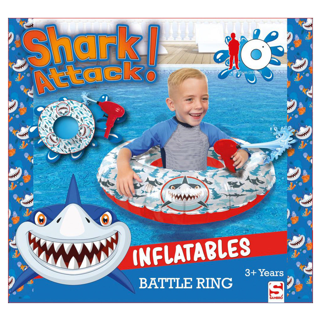 Sambro Shark Attack Battle Ring Schwimmband mit Wasserpistole 85 cm