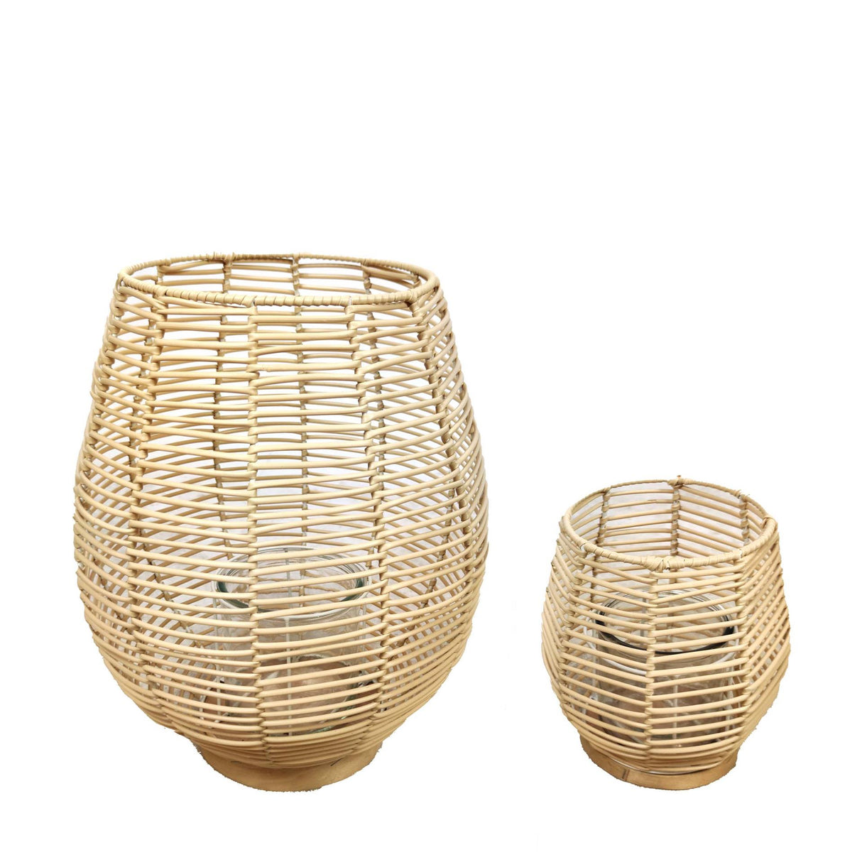 Dijk natural collections lantaarn rattan ã˜32x39cm set van 2 white wash