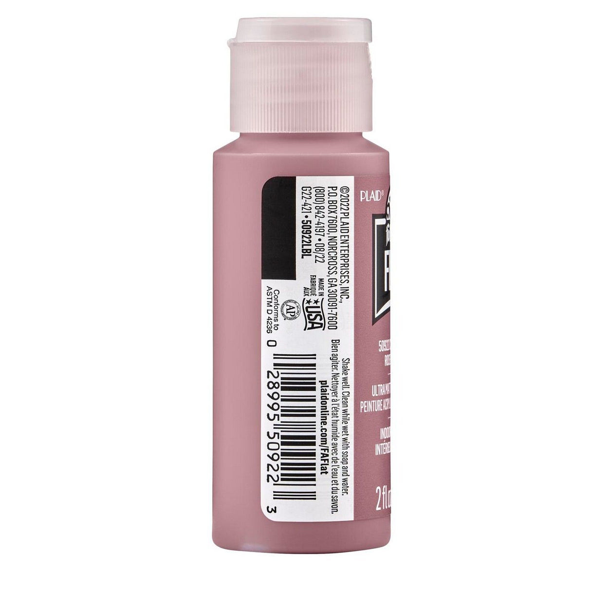 Folkart • Flache, ultramatte Acrylfarbe, Aschenrosa, 59 ml