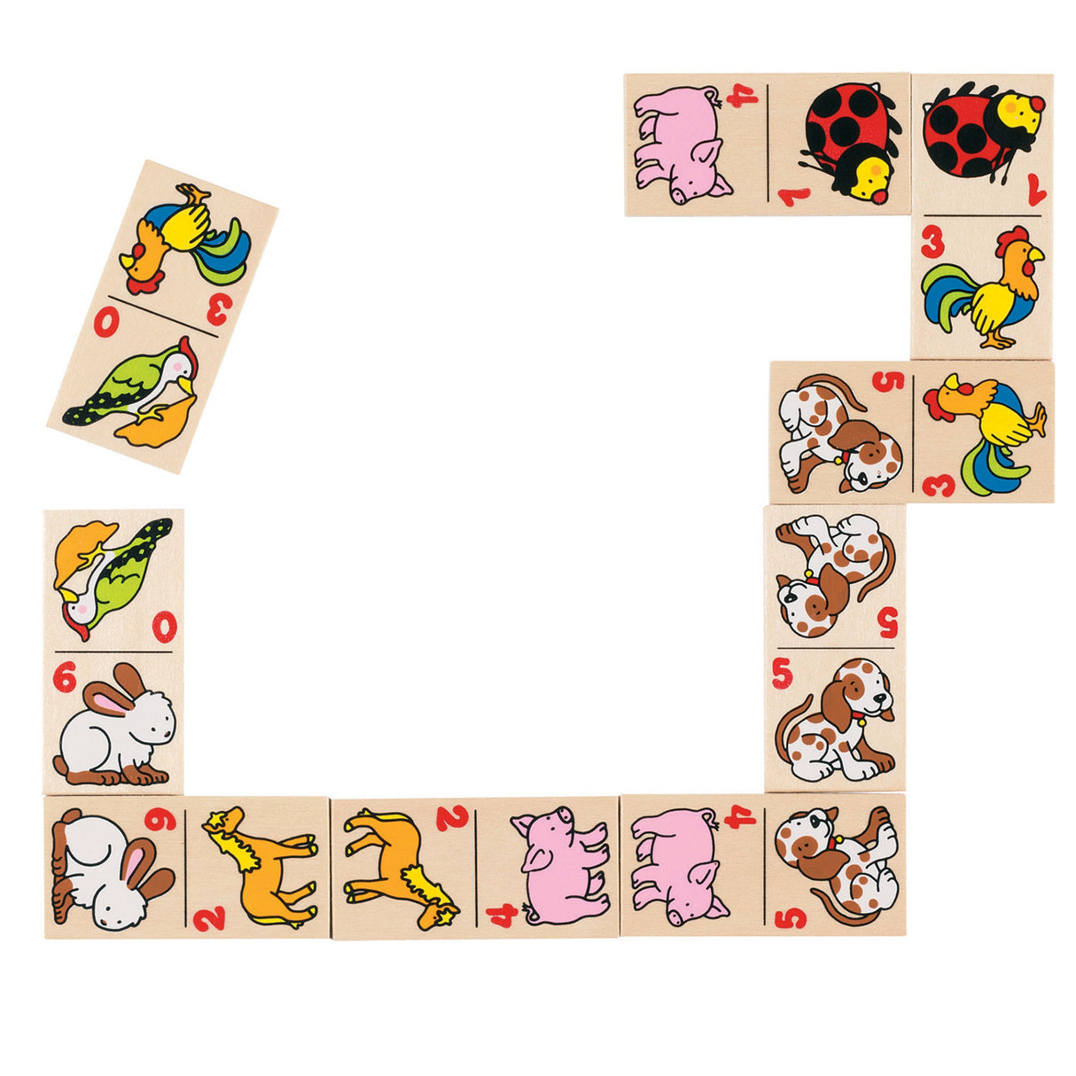 Goki Domino Dieren, 28 Steine